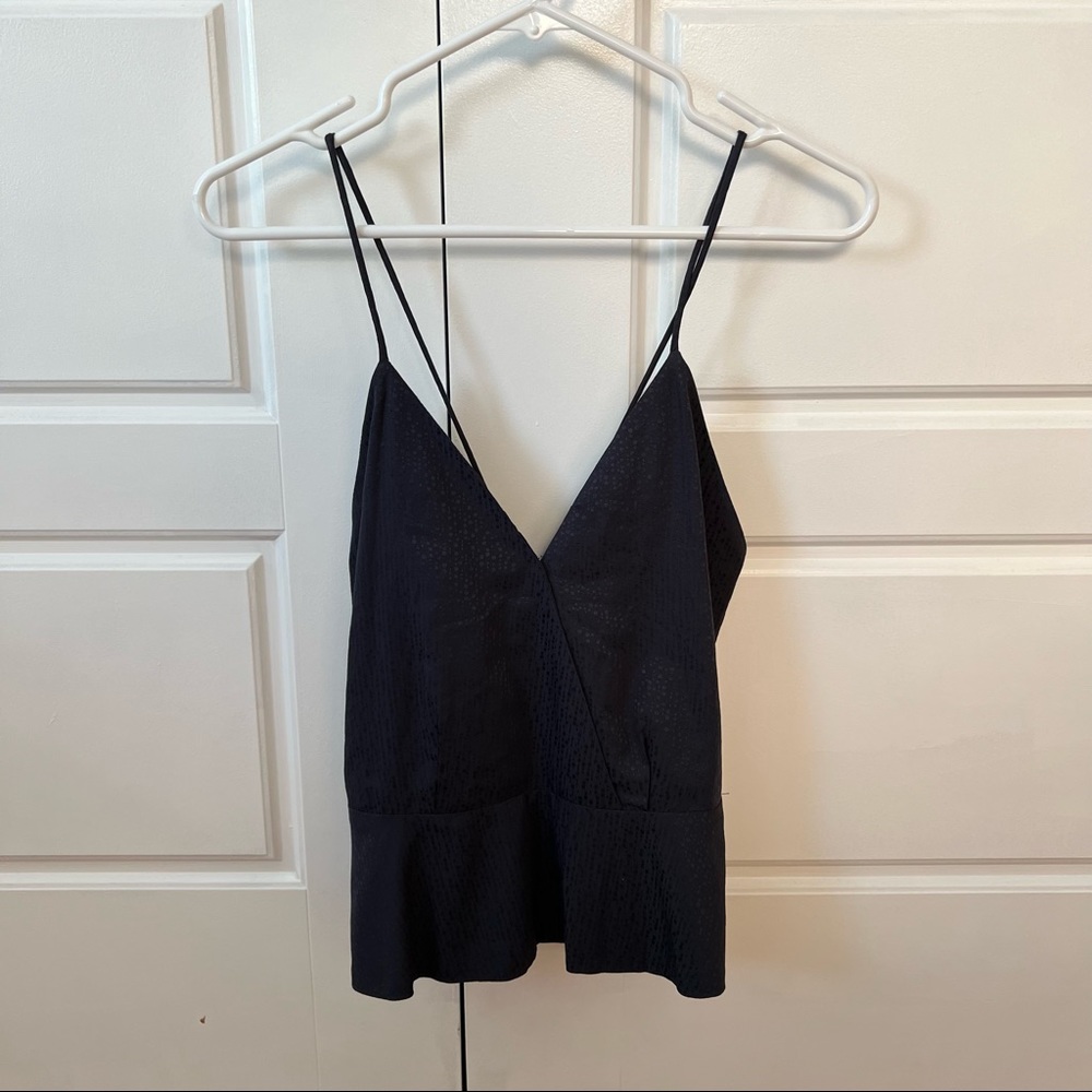 Navy poplin tank top
